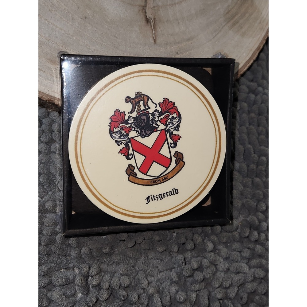 6 Heraldic Handmade Cork Coasters "Fitzgerald" The Georgian Gallery in Ireland